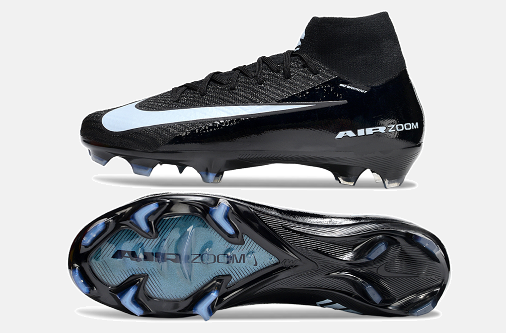 Chuteira Nike Air Zoom Mercurial Superfly 10 Elite FG - Preta e Azul - Shadow Pack - vista traseira