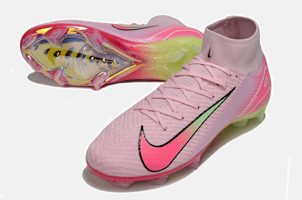 Chuteira Nike Air Zoom Mercurial Superfly 10 Elite FG - Rosa e Verde - detalhe