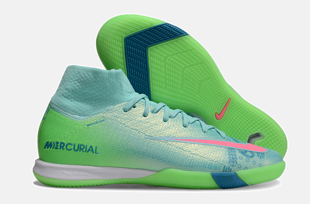 Chuteira Nike Air Zoom Mercurial Superfly 10 Elite  IC - Azul e Verde - imagem 8