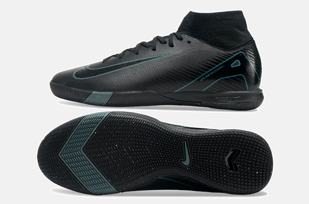 Chuteira Nike Air Zoom Mercurial Superfly 10 Elite  IC - Preta - vista traseira