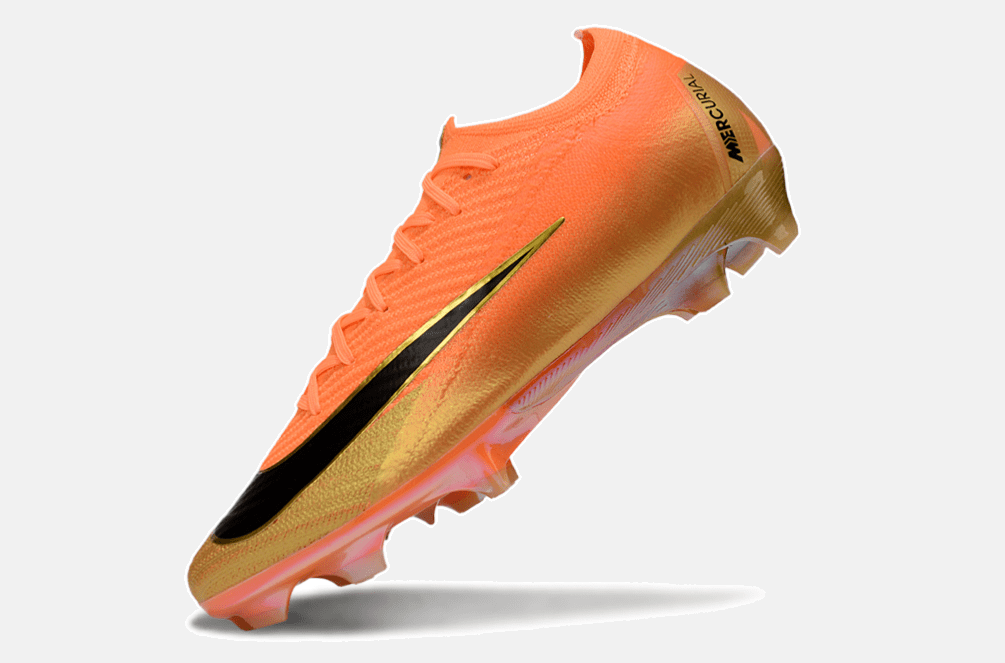 Chuteira Nike Air Zoom Mercurial Vapor 16 Déja Vu Elite FG - Laranja e Dourada - MAGNUM SPORT*
