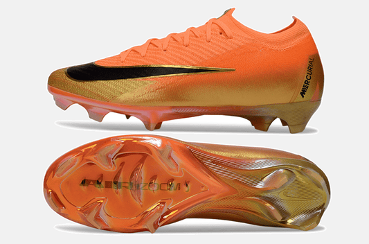 Chuteira Nike Air Zoom Mercurial Vapor 16 Déja Vu Elite FG - Laranja e Dourada - MAGNUM SPORT*