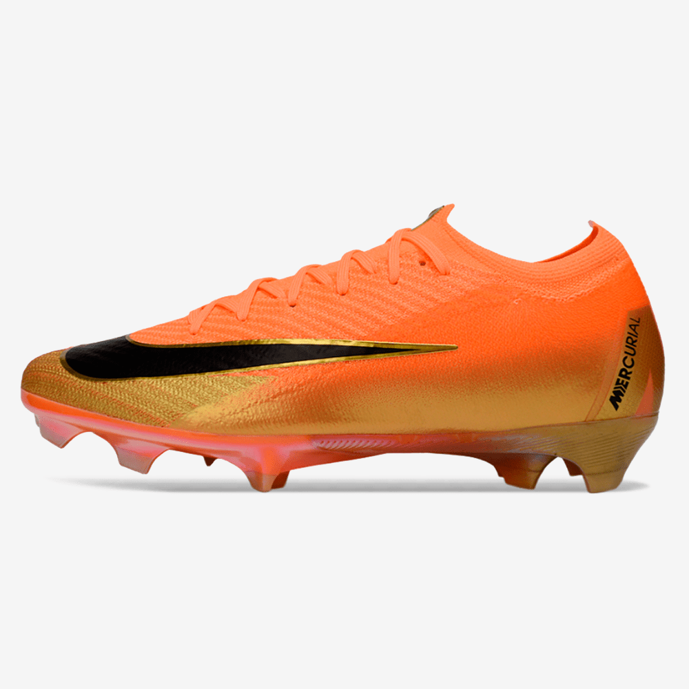 Chuteira Nike Air Zoom Mercurial Vapor 16 Déja Vu Elite FG - Laranja e Dourada - MAGNUM SPORT*