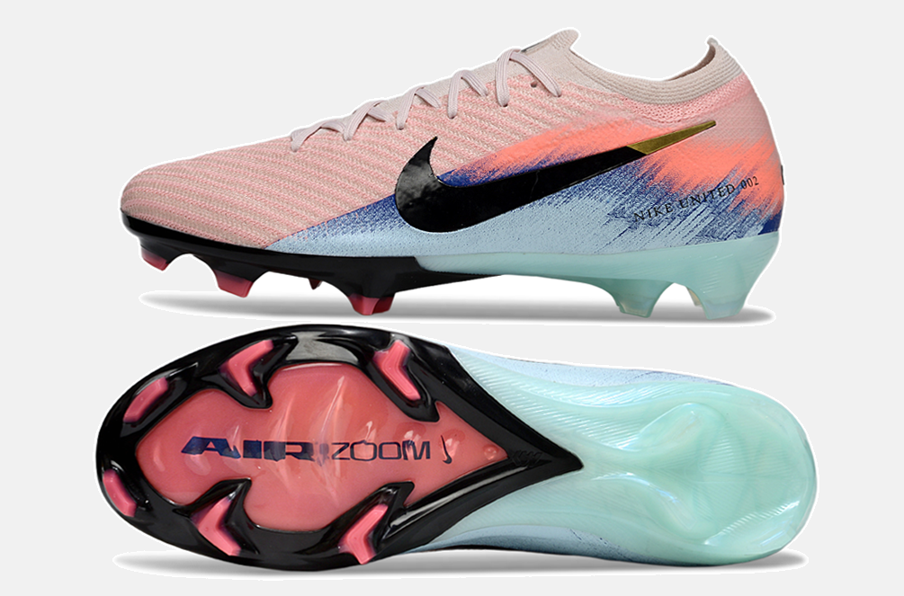 Chuteira Nike Air Zoom Mercurial Vapor 16 Elite FG - Rosa, Azul e Preta
