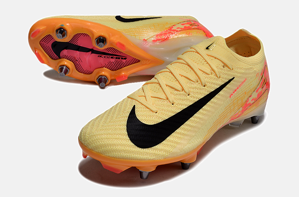Chuteira Nike Air Zoom Mercurial Vapor 16 Elite SG - Amarela e Laranja - detalhe