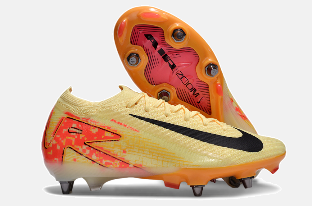 Chuteira Nike Air Zoom Mercurial Vapor 16 Elite SG - Amarela e Laranja - imagem 8