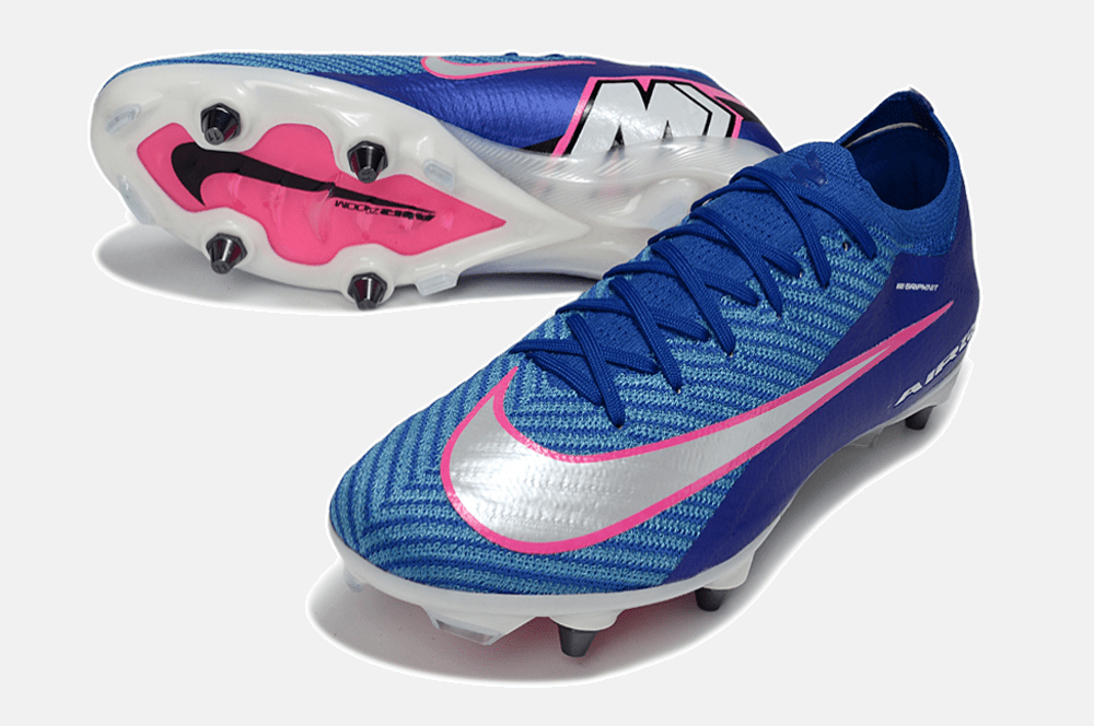 Chuteira Nike Air Zoom Mercurial Vapor 16 Elite SG - Azul, Branca e Rosa - Attack Pack - MAGNUM SPORT*