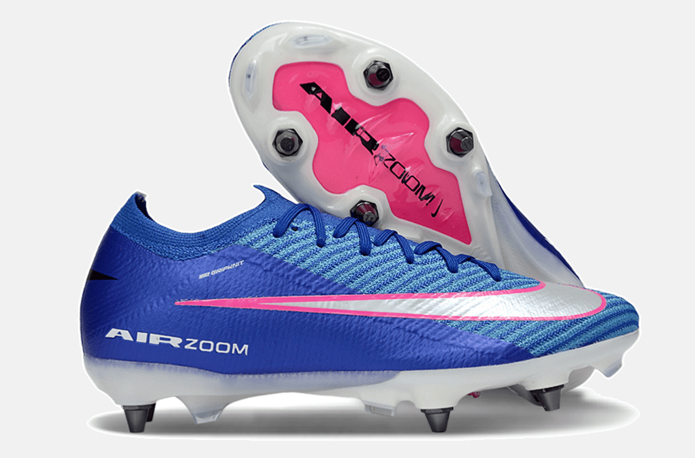 Chuteira Nike Air Zoom Mercurial Vapor 16 Elite SG - Azul, Branca e Rosa - Attack Pack - MAGNUM SPORT*
