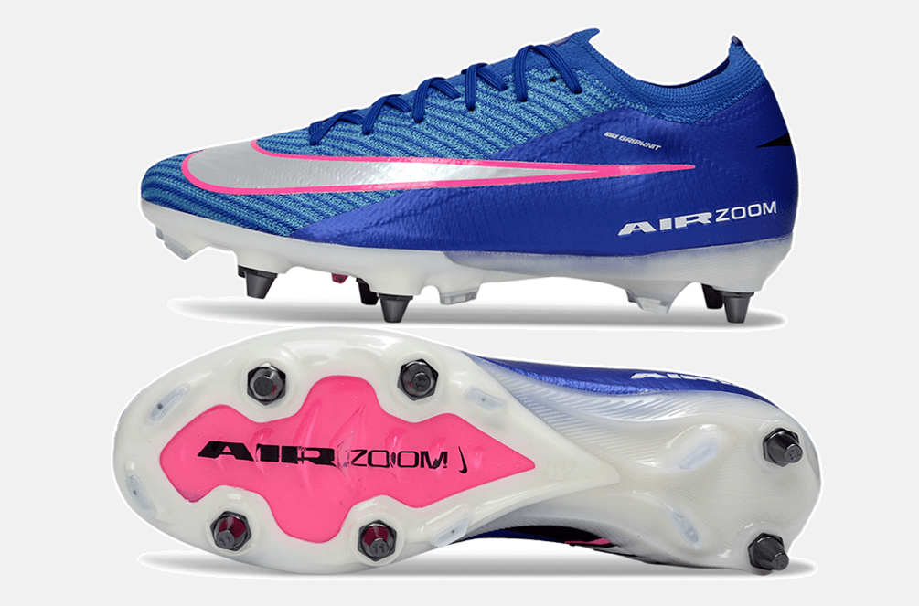 Chuteira Nike Air Zoom Mercurial Vapor 16 Elite SG - Azul, Branca e Rosa - Attack Pack - MAGNUM SPORT*