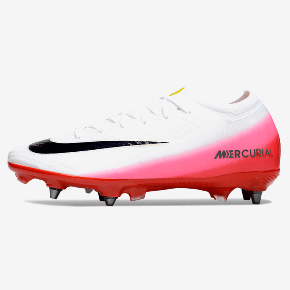 Chuteira Nike Air Zoom Mercurial Vapor 16 Elite SG - Branca, Rosa e Vermelha - Fear Nothing Pack - MAGNUM SPORT*