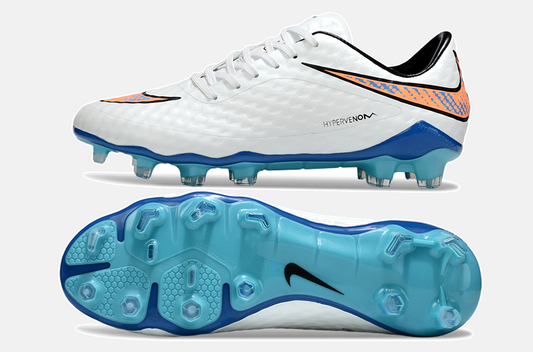 Chuteira Nike Hypervenom Elite FG - Branca e Azul