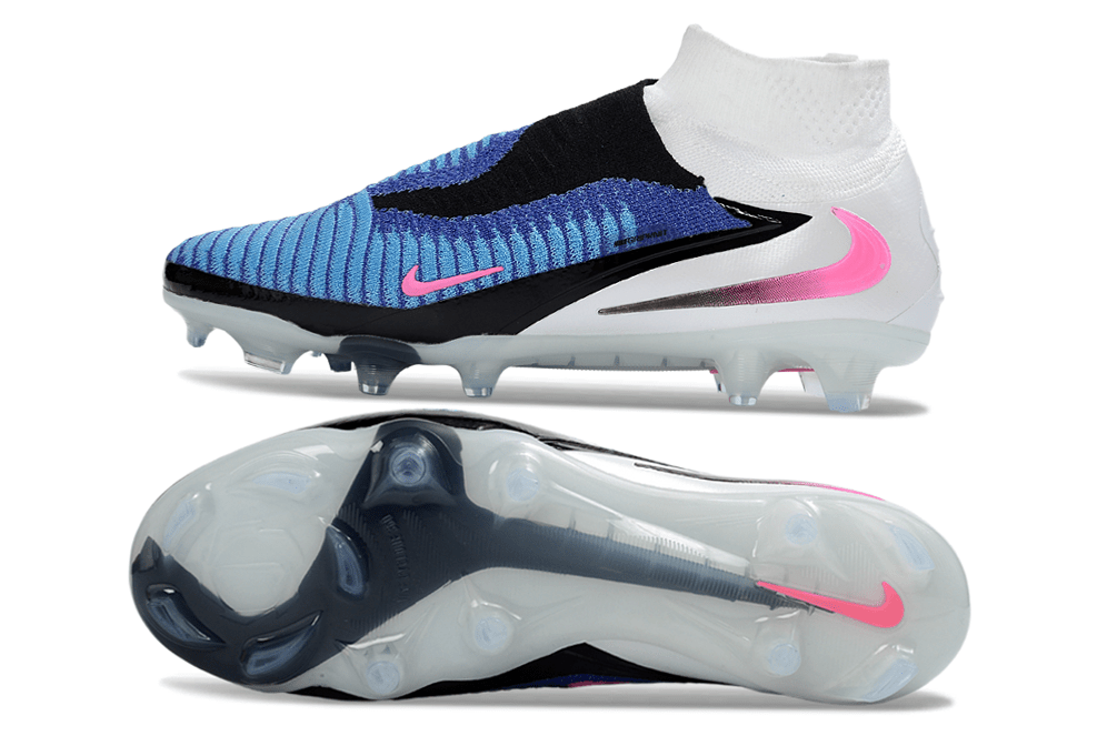 Chuteira Nike Phantom 6 Elite FG - Branca, Azul e Rosa - Attack Pack - MAGNUM SPORT*