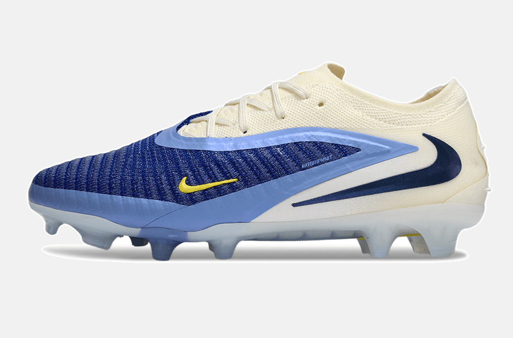 Chuteira Nike Phantom 6 Elite FG - Branca e Azul - Pack Fear Nothing - MAGNUM SPORT*