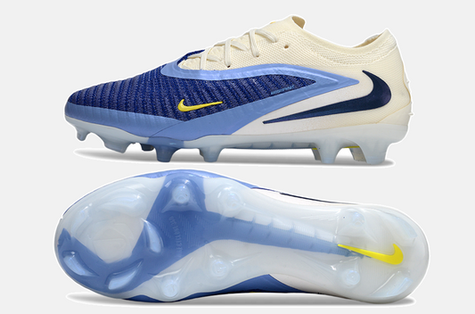 Chuteira Nike Phantom 6 Elite FG - Branca e Azul - Pack Fear Nothing