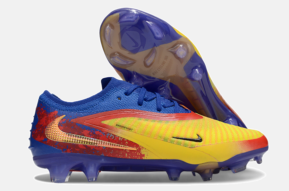 Chuteira Nike Phantom 6 Edição Especial Haaland Elite  FG - Azul, Amarela e Vermelha - imagem 8