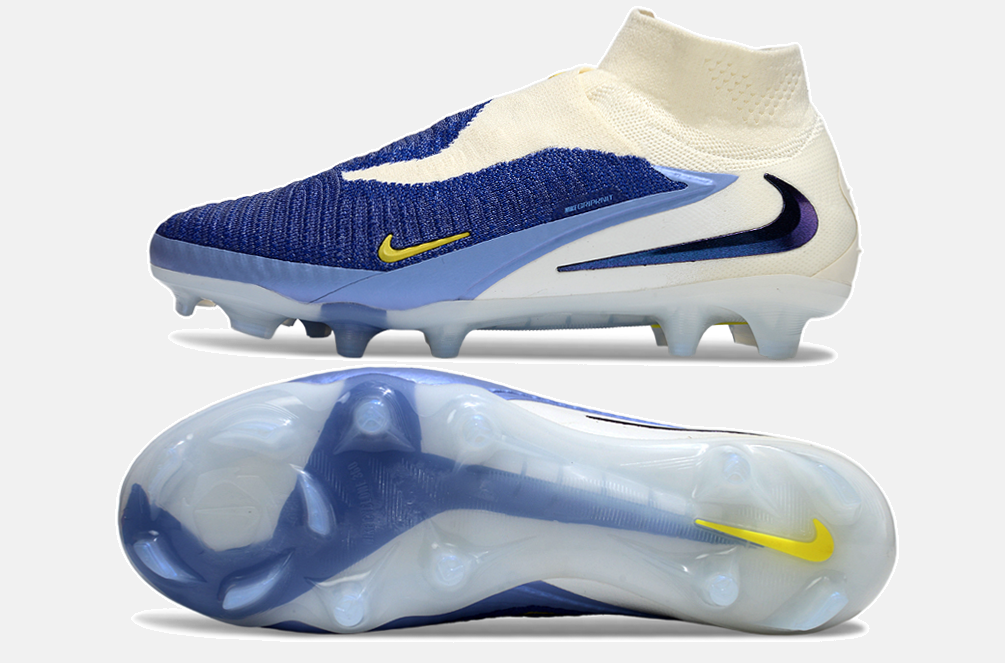 Chuteira Nike Phantom 6 Elite FG - Branca e Azul - Pack Fear Nothing