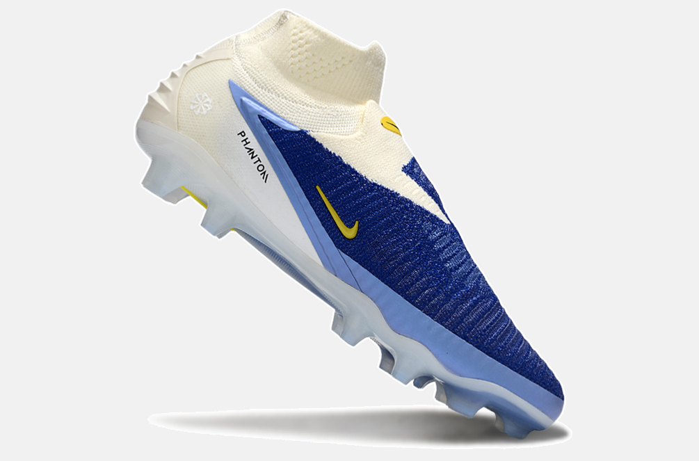 Chuteira Nike Phantom 6 Elite FG - Branca e Azul - Pack Fear Nothing