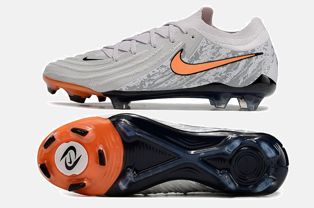 Chuteira Nike Phantom GX II FG - Cinza e Laranja - vista traseira