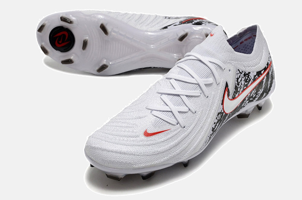 Chuteira Nike Phantom GX II FG - Branca, Preta e Vermelha