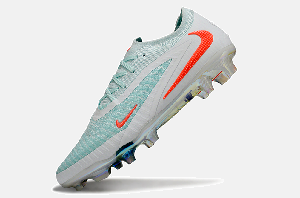 Chuteira Nike Phantom 6 Elite FG - Branco, azul e laranja