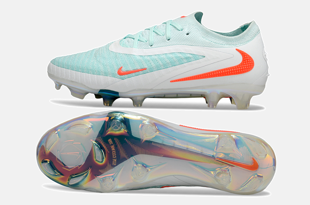 Chuteira Nike Phantom 6 Elite FG - Branco, azul e laranja