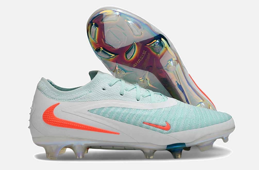 Chuteira Nike Phantom 6 Elite FG - Branco, azul e laranja