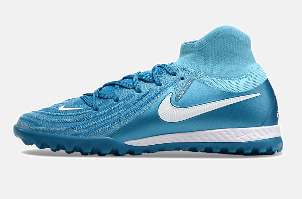 Chuteira Nike Phantom Luna TF - Azul e Branca