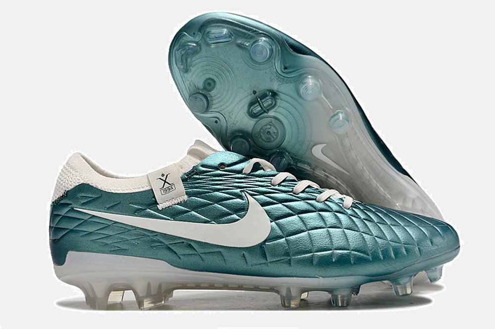 Chuteira Nike Tiempo Legend 10 FG - Azul - Edição Especial Esmeralda