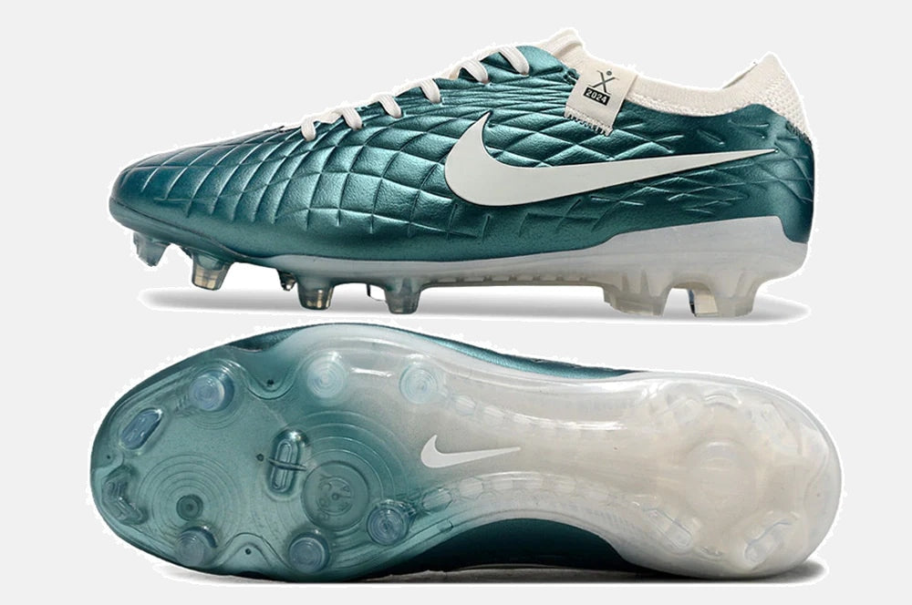 Chuteira Nike Tiempo Legend 10 FG - Azul - Edição Especial Esmeralda