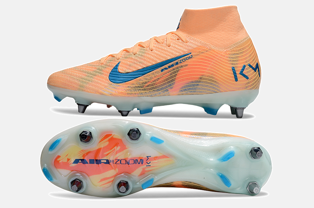 Chuteira Nike Zoom Mercurial SuperFly 10 Elite SG - Laranja e Azul
