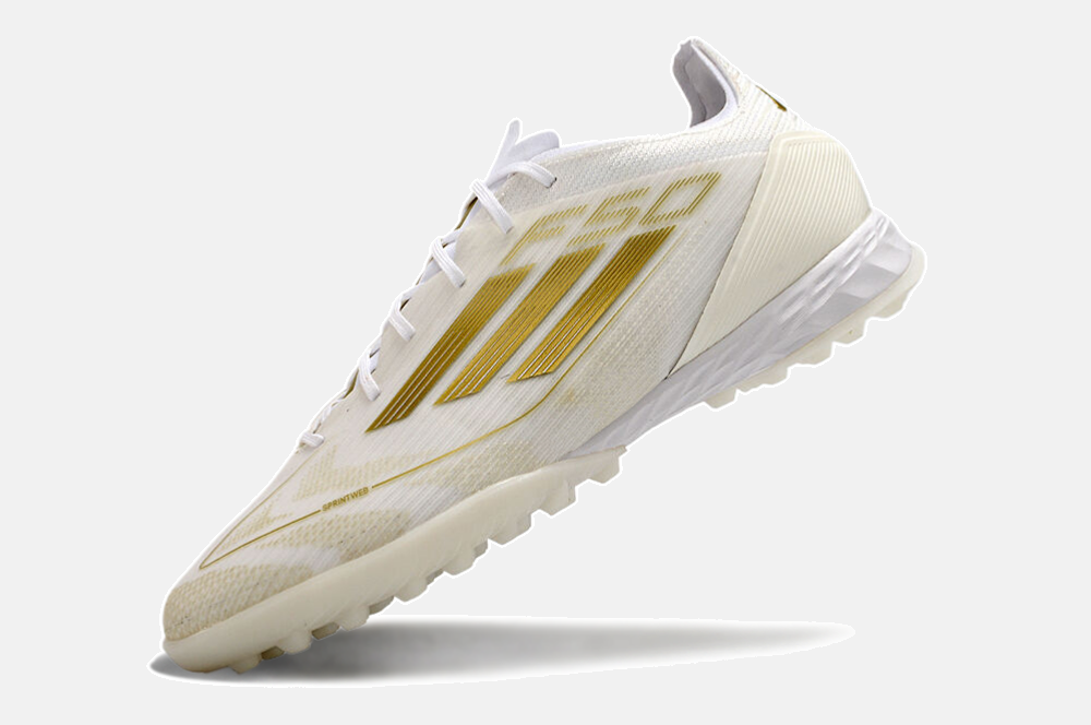 Chuteira Society Adidas F50.1 TF - Branca e Dourada - detalhe