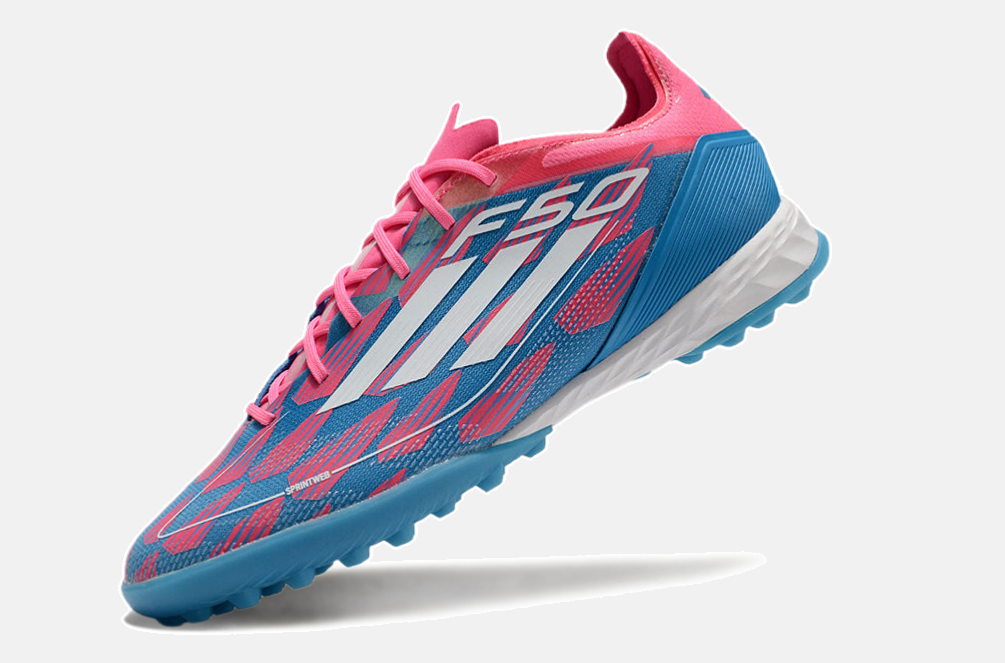 Chuteira Society Adidas F50.1 TF - Rosa e Azul