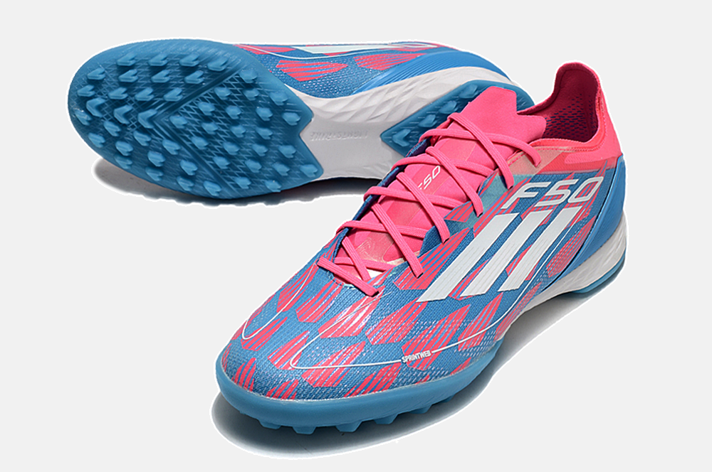 Chuteira Society Adidas F50.1 TF - Rosa e Azul