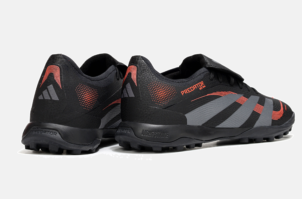 Chuteira Society Adidas Predator Elite Fold-Over Tongue TF - Preta, Cinza e Vermelha