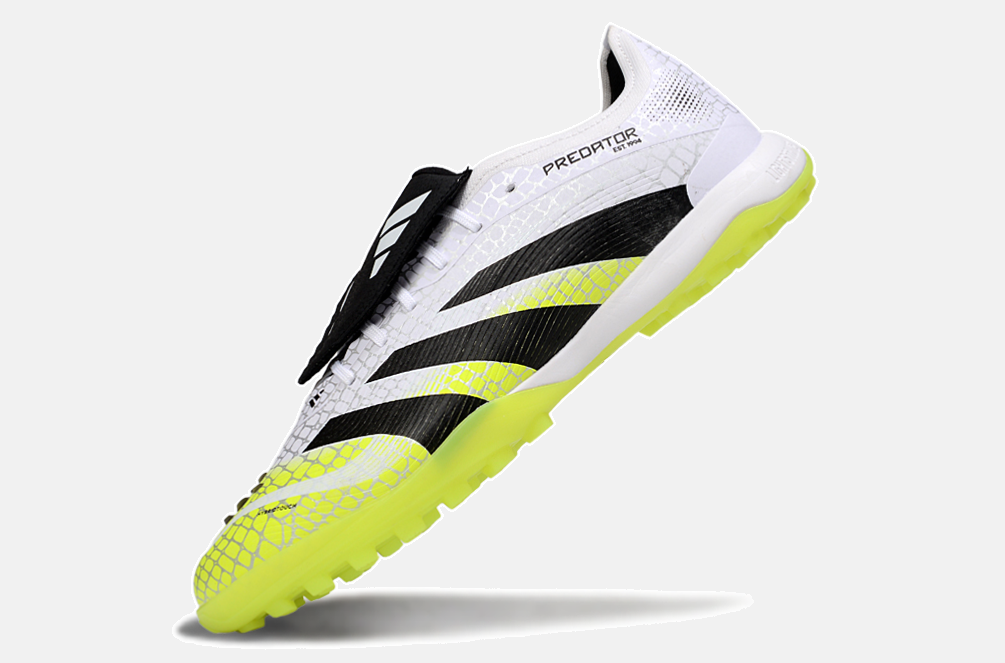 Chuteira Society Adidas Predator Elite Fold-Over Tongue TF - Branca, Preta e Verde