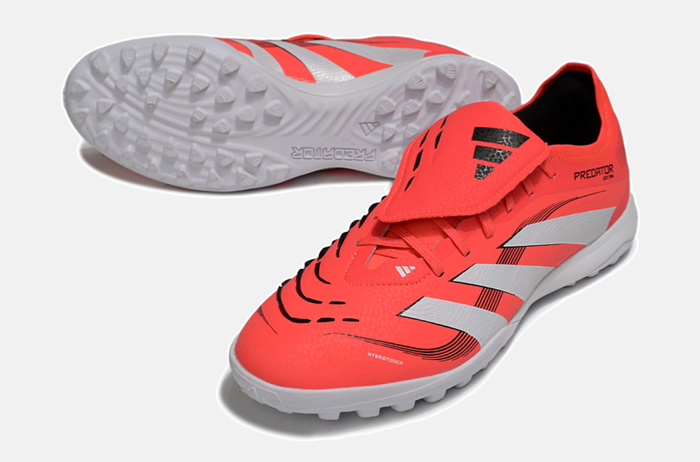 Chuteira Society Adidas Predator Elite Fold-Over Tongue TF - Laranja, Branca e Preta