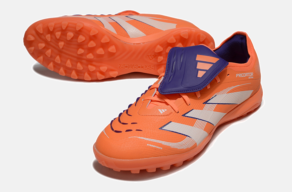 Chuteira Society Adidas Predator Elite Fold-Over Tongue TF - Laranja e Azul