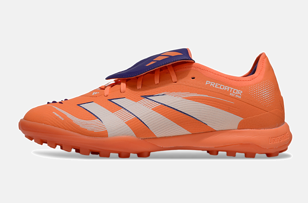 Chuteira Society Adidas Predator Elite Fold-Over Tongue TF - Laranja e Azul