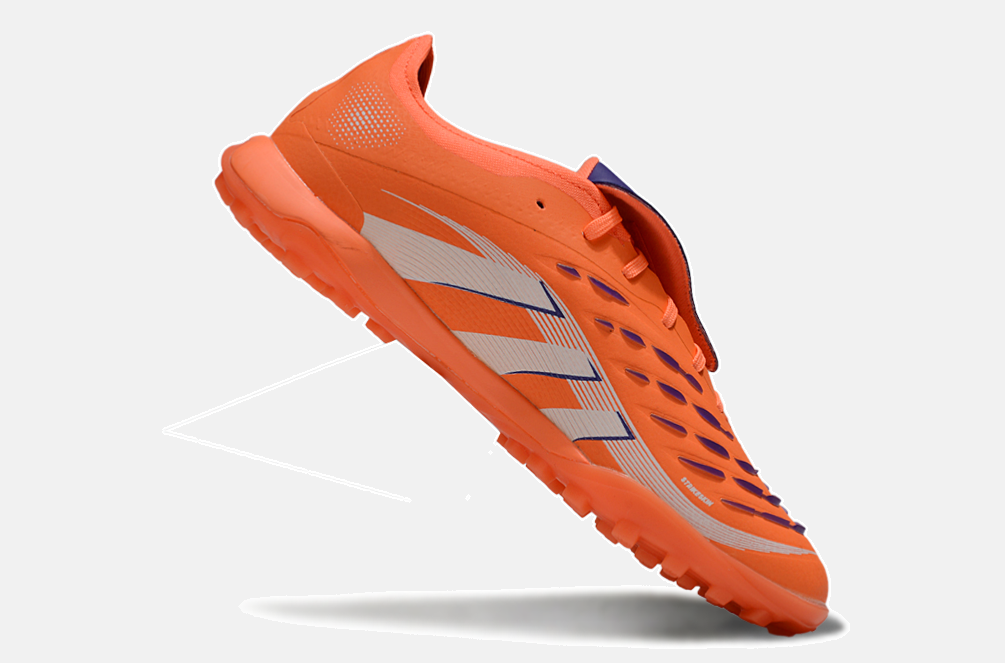 Chuteira Society Adidas Predator Elite Fold-Over Tongue TF - Laranja e Azul
