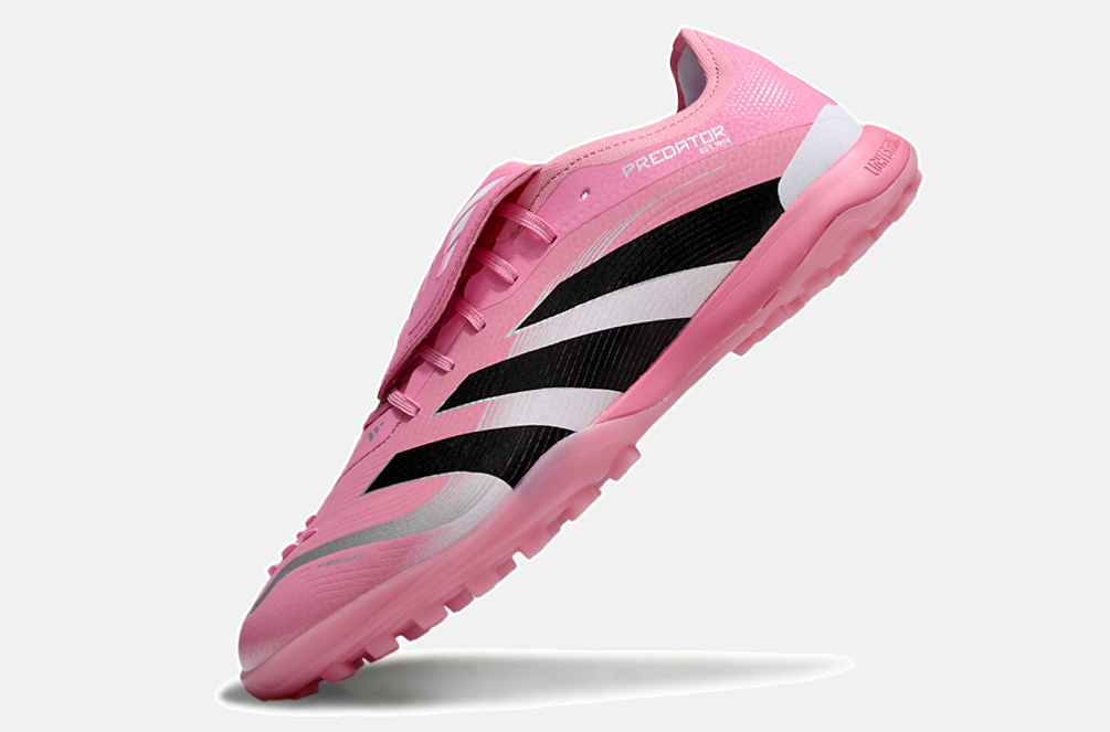 Chuteira Society Adidas Predator Elite Fold-Over Tongue TF - Rosa, Branca e Preta