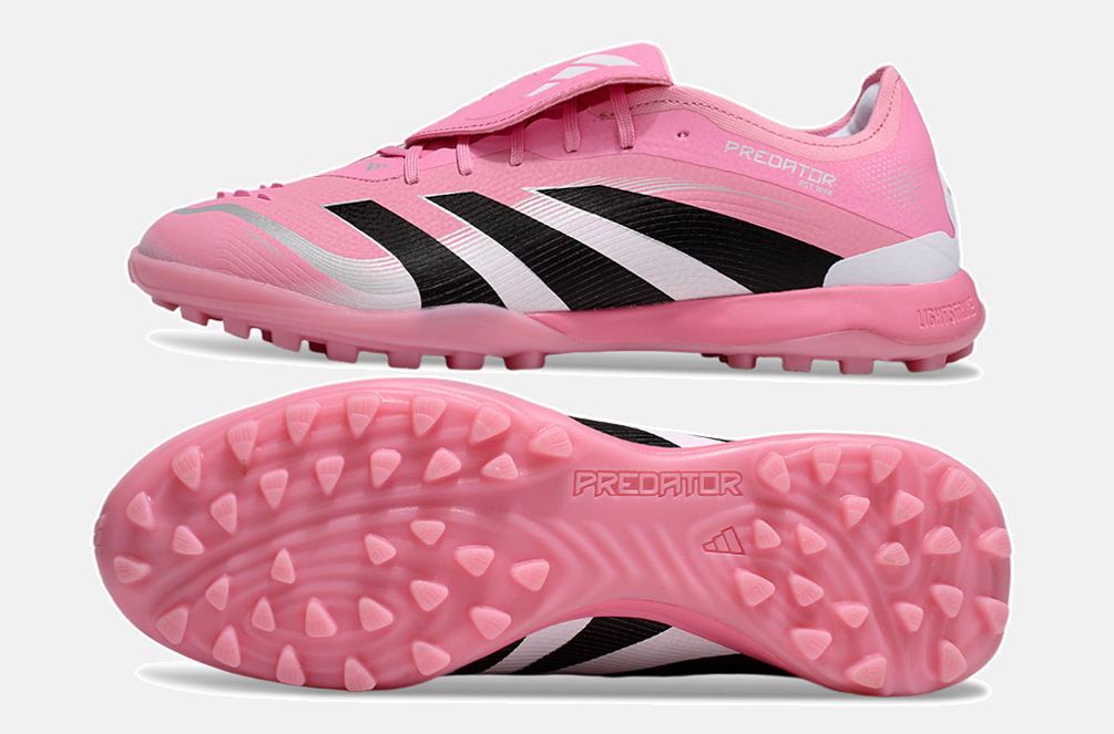 Chuteira Society Adidas Predator Elite Fold-Over Tongue TF - Rosa, Branca e Preta