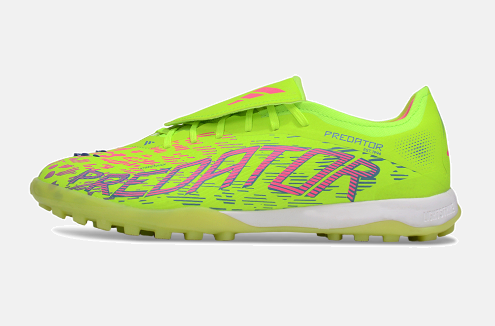 Chuteira Society Adidas Predator Elite Fold-Over Tongue TF - Verde, Rosa e Roxa