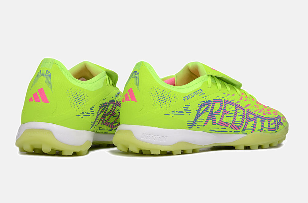 Chuteira Society Adidas Predator Elite Fold-Over Tongue TF - Verde, Rosa e Roxa
