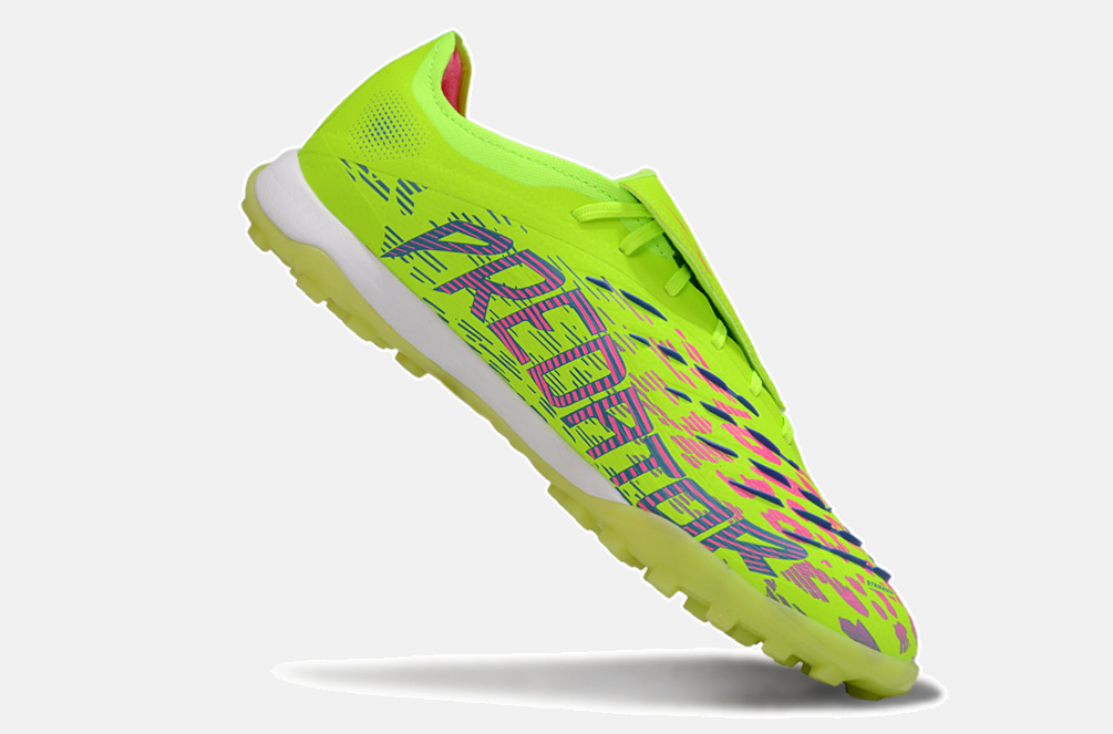 Chuteira Society Adidas Predator Elite Fold-Over Tongue TF - Verde, Rosa e Roxa
