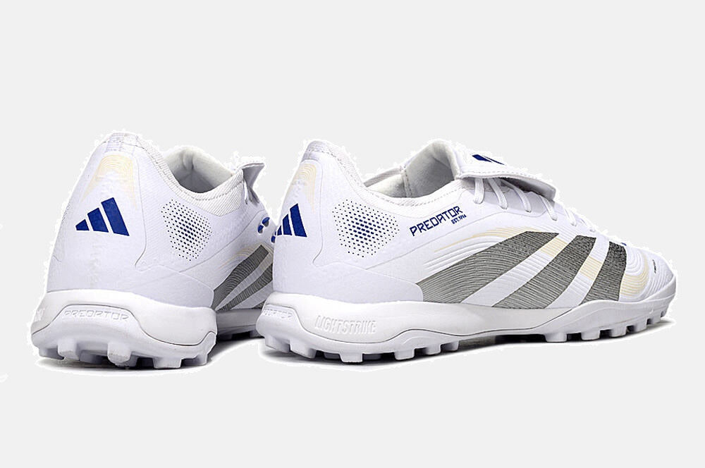 Chuteira Society Adidas Predator Elite Fold-Over Tongue TF - Branca e Prata