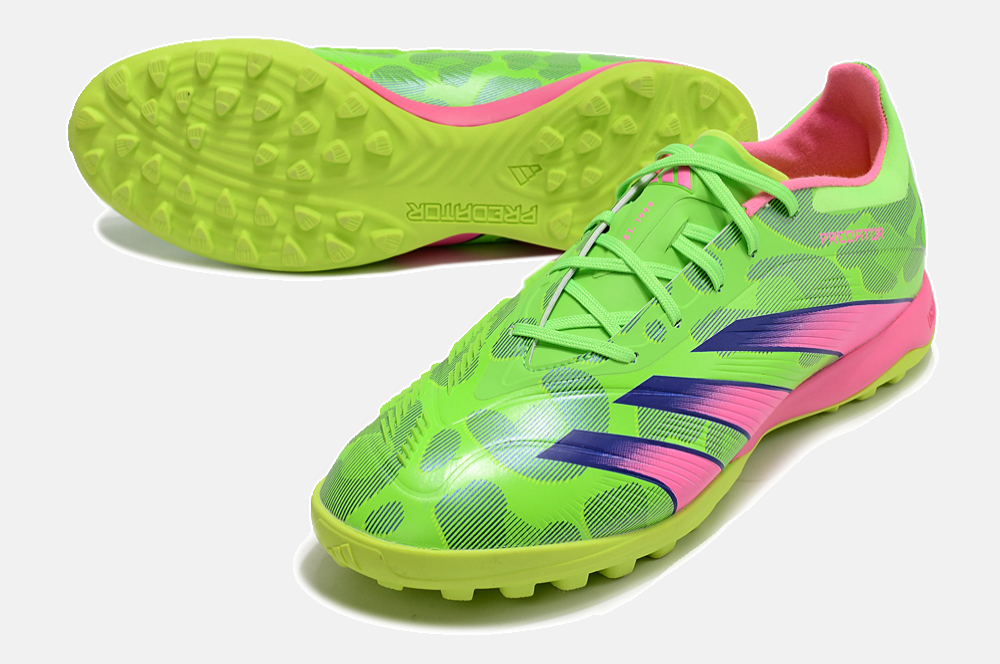 Chuteira Society Adidas Predator Elite TF - Verde e Rosa - detalhe