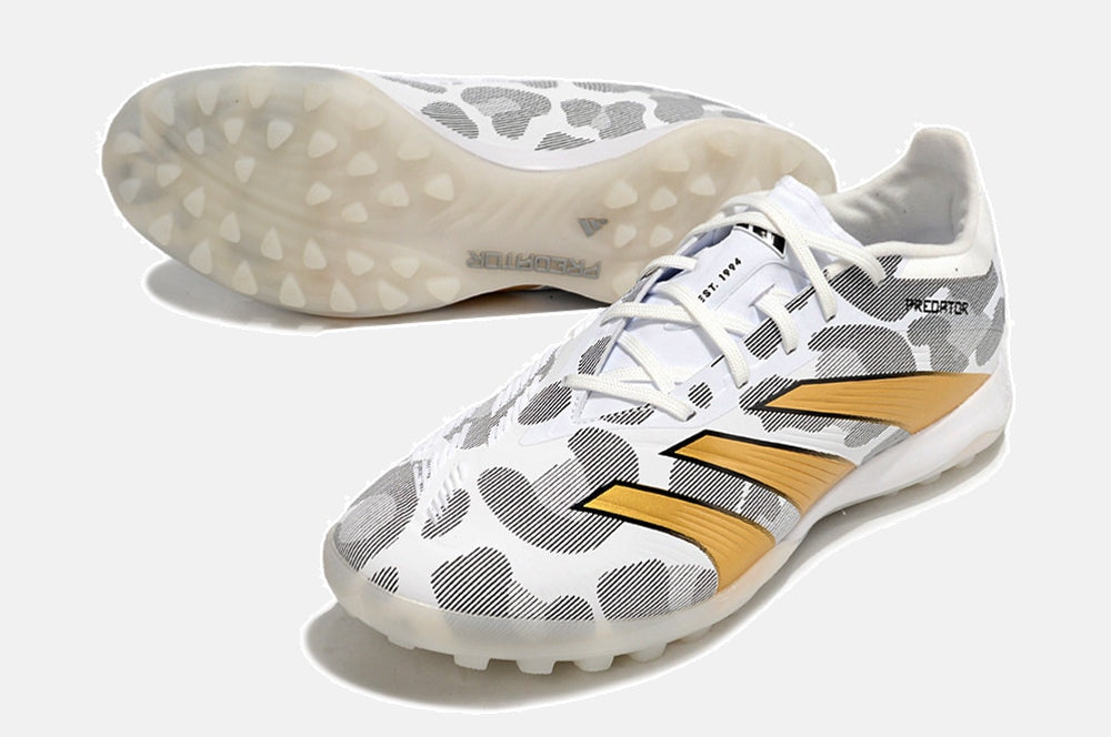 Chuteira Society Adidas Predator Elite 24 TF  - Cinza, Branca e Dourada - imagem 4