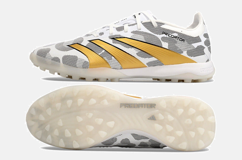 Chuteira Society Adidas Predator Elite 24 TF  - Cinza, Branca e Dourada - imagem 6