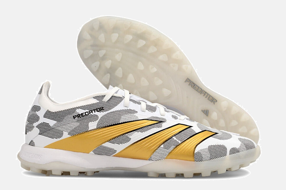 Chuteira Society Adidas Predator Elite 24 TF  - Cinza, Branca e Dourada - imagem 8