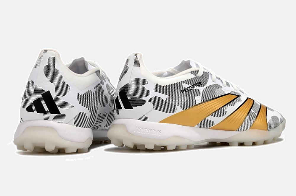 Chuteira Society Adidas Predator Elite 24 TF  - Cinza, Branca e Dourada - imagem 5